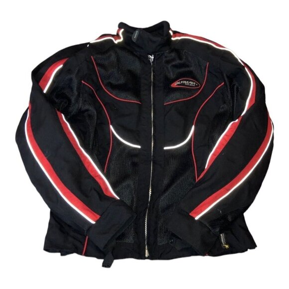 OLYMPIA MOTO SPORTS Womens Scotchlite Reflective Black Jacket Small - Picture 1 of 11